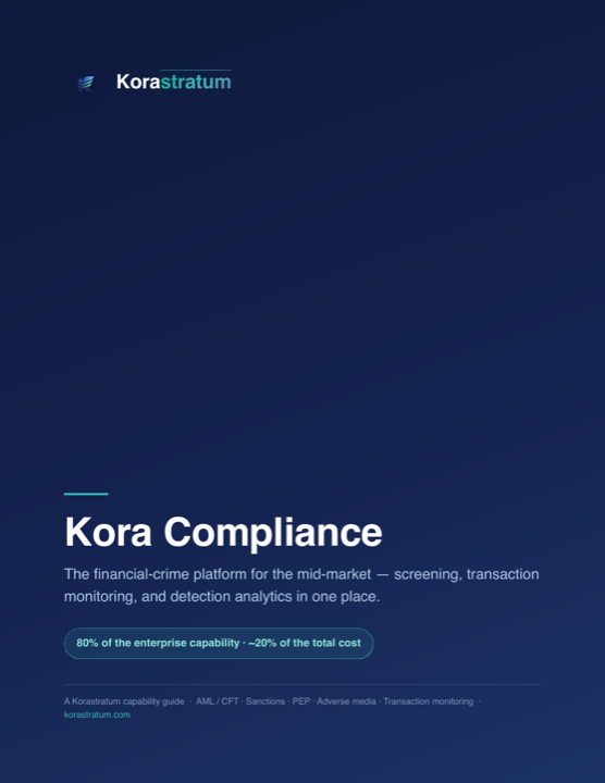 Kora Compliance — The Financial-Crime Platform cover